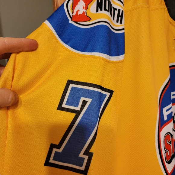 Yellow and Red Hockey Jersey With Nylon Socks - Picture 4 of 6